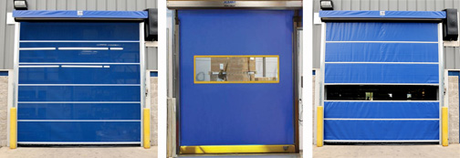 Vinyl roll-up overhead garage door